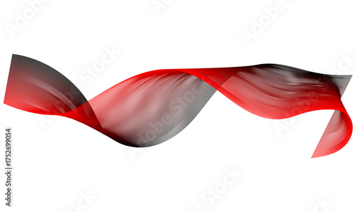 Abstract Red Wave on transparent Background – Futuristic Light Flow, Digital Energy Line, and Elegant Gradient Motion Design
