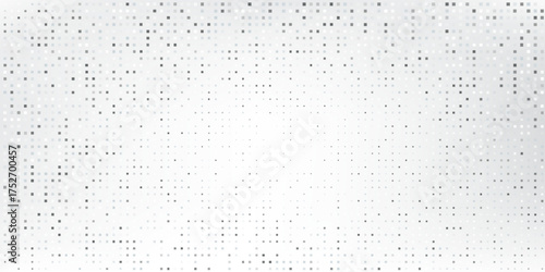 Dotted white halftone gradient texture. Vanishing polka dot background. Repeating dots gradation pattern simple