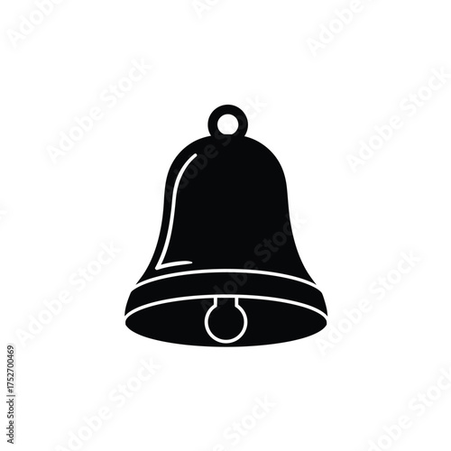 Simple silhouette of a classic bell icon for alert notification and sound symbol silhouette
