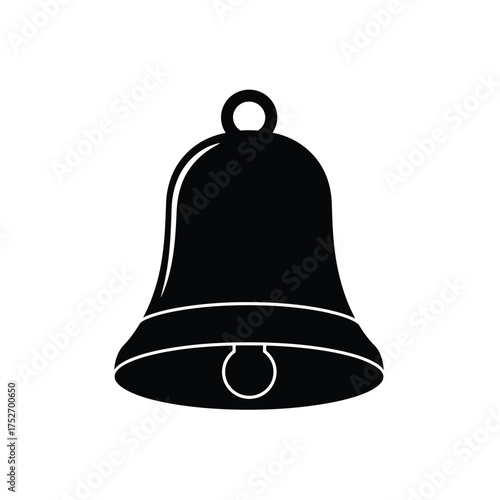 Classic black bell icon simple silhouette symbol for notification and alert concepts silhouette