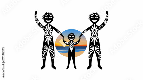 Delightful family enjoying beach sunset together, sharing happy moments and creating lasting memories