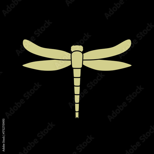 Dragonfly Insect with wings icon isolated on black background