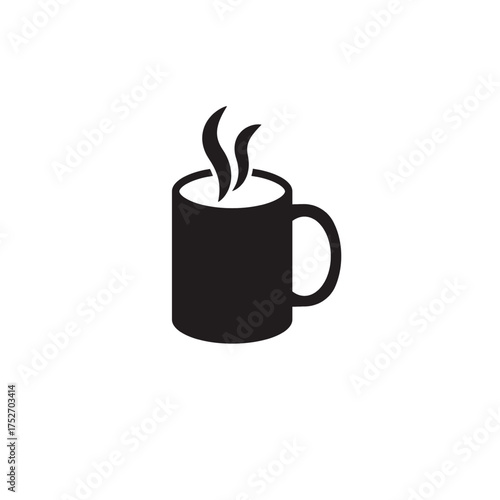 Hot Coffee Cup Icon | Steaming Coffee Mug Vector | Café Drink Illustration