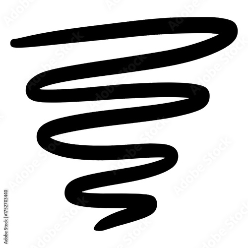 Abstract Swirl Line Black and White Brush Stroke