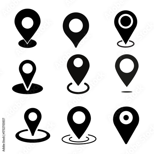  Location Icons | House Map Pin Vector | Real Estate and Navigation Symbol Design