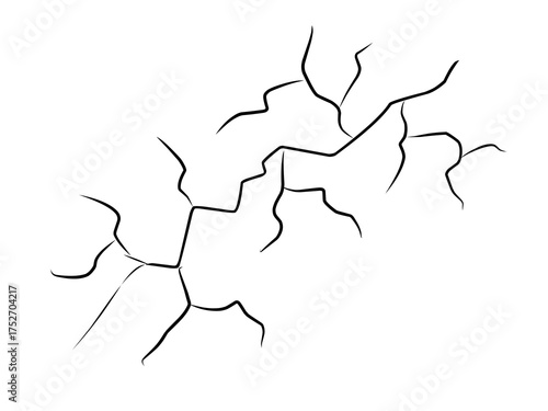 Cracks vector illustration showcasing fracture patterns in black and white