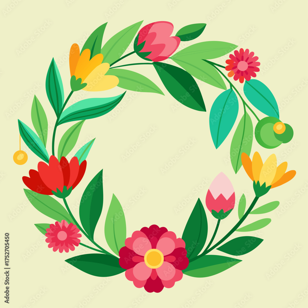 Fototapeta premium “Symmetrical Garden Flower Ring”