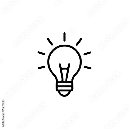 Light bulb idea outline icon vector