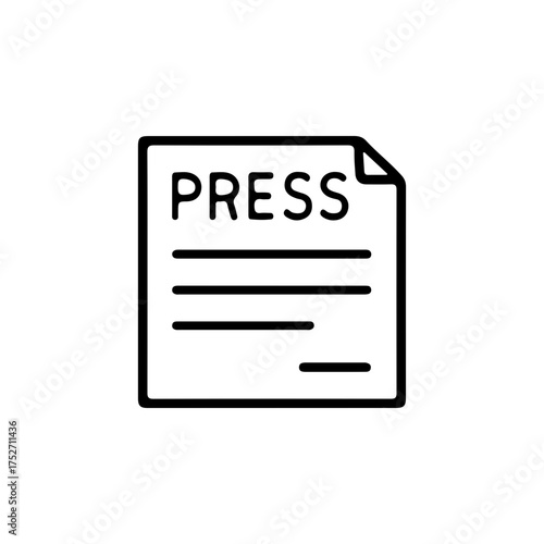 Press release document outline icon vector