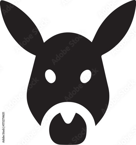 vector illustration of a donkey face