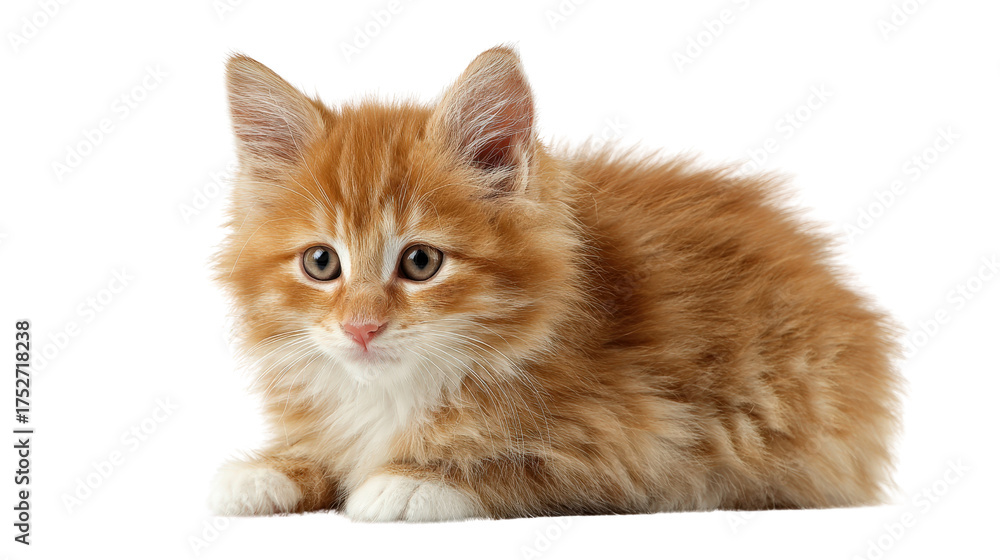 Obraz premium Cute kitten sitting Transparent background, PNG file