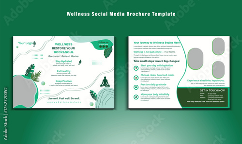 Modern digital brochure template designed for wellness, yoga, and spa brands. Perfect for online promotion, elegant visuals, and natural aesthetics.