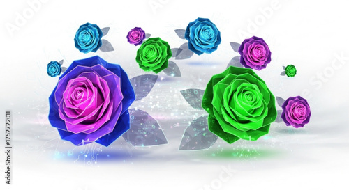 Colorful floral arrangement of roses in vibrant hues perfect for backgrounds and digital design projects online