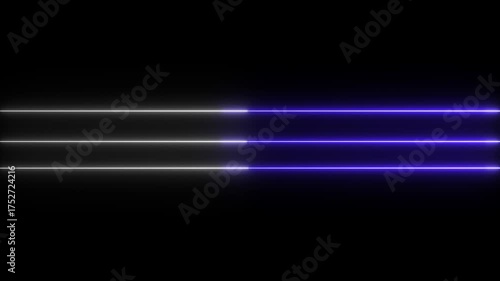Neon lights glowing futuristic trendy blue and white color seamless neon light line technology motion background.