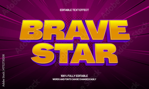 brave star editable text effect