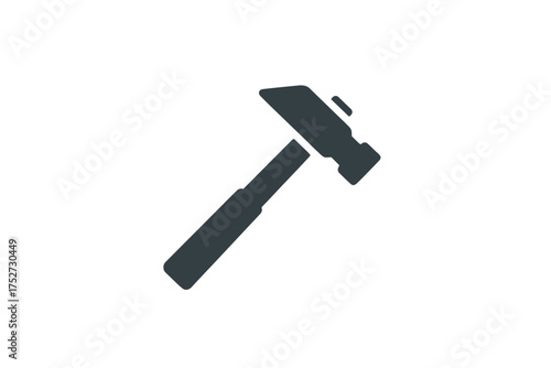Silhouette of hammer construction tool vector graphic. Carpenter hammer icon symbol. Hand tool for building, repair, woodworking, metalwork, DIY, industry, hardware, and carpentry projects