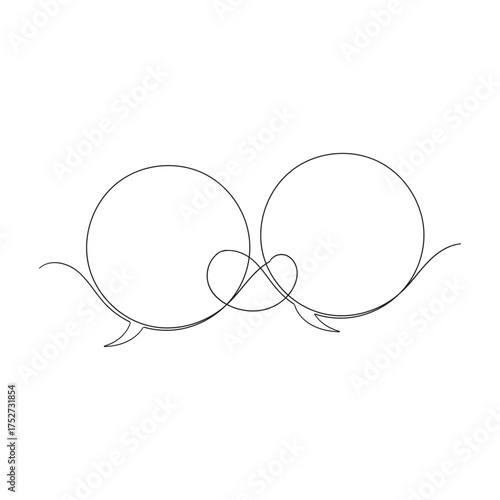 Εκτύπωση καμβά Circle frame continuous one line drawing