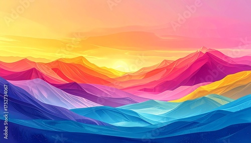 Wallpaper Mural Abstract combination of yellow , orange, pink and blue solid color linear gradient background on the horizontal frame Torontodigital.ca