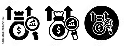 Revenue Analysis Icon Collectio Glyph & Mixed Style