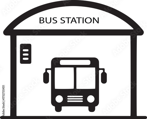 Red public city bus vector illustration for travel and transportation vehicle icon