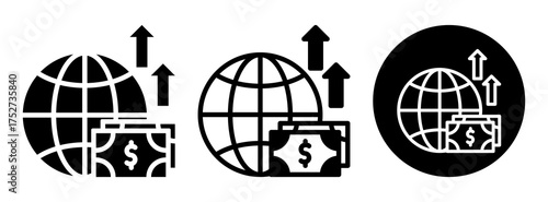 Global Inflation Icon Collection Glyph & Mixed Style
