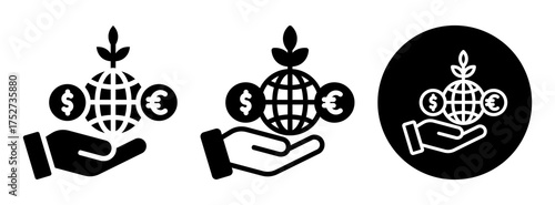 Foreign Investment Icon Collection Glyph & Mixed Style