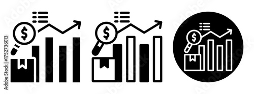 Consumer Price Index Icon Collection Glyph & Mixed Style