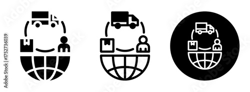 Global Supply Chain Icon Collection Glyph & Mixed Style