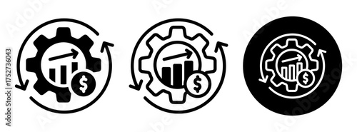 Economic System Icon Collection Glyph & Mixed Style