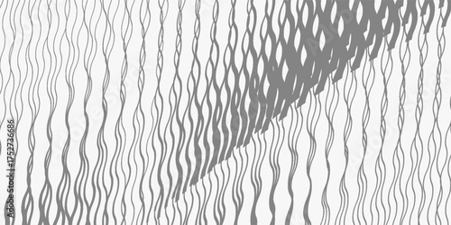 Black line halftone gradient strips. Fading stripe gradation background. Repeating linear pattern backdrop. Parallel lines wallpaper for overlay, print, cover. Vector Doppler effect concept