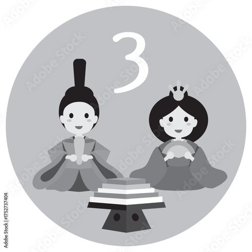 カレンダー季節のイラストアイコン　3月