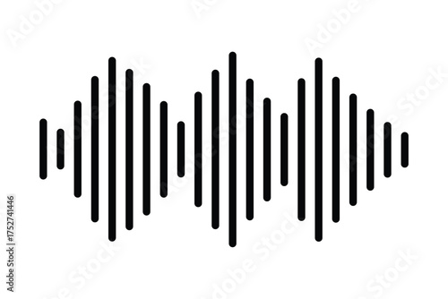 Sound wave or voice message icon. Music waveform, track radio play. Vector illustration EPS 10