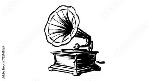 Vintage gramophone vector illustration timeless music player scalable graphic for retro designs