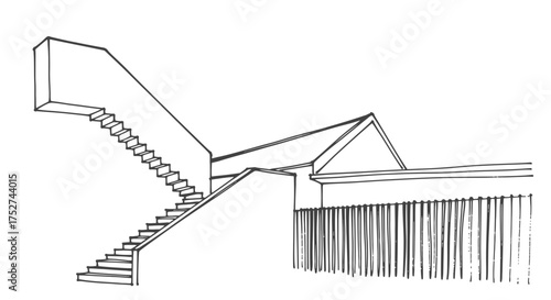 Modern architectural staircase design vector illustration scalable eps graphic element