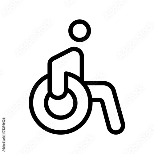 Handicapped Line Icon Minimal Accessibility and Disability Symbol for Healthcare, Public Service, and Inclusive Design