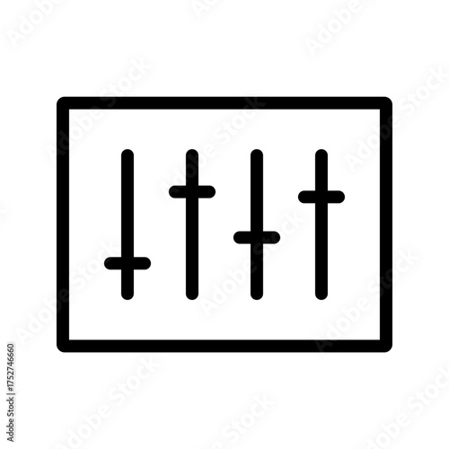 Equalizer Sliders Icon – Audio Mixer Control Panel Outline Vector