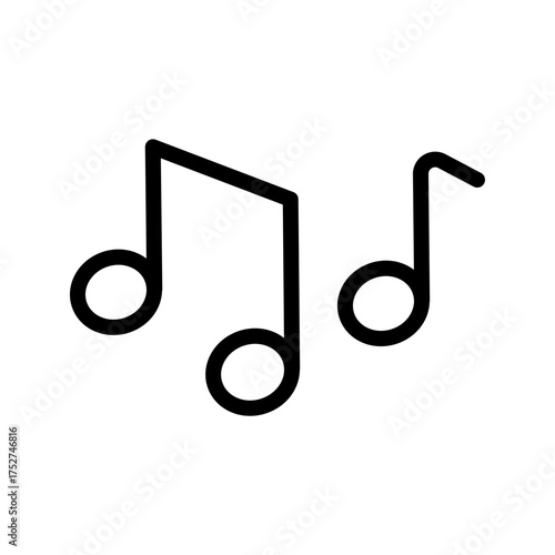 Music Notes Icon Melody and Rhythm Outline Vector