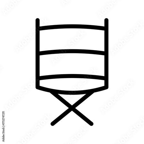Director Chair Line Icon Minimal Film and Production Symbol for Cinema, Movie, and Media Concepts