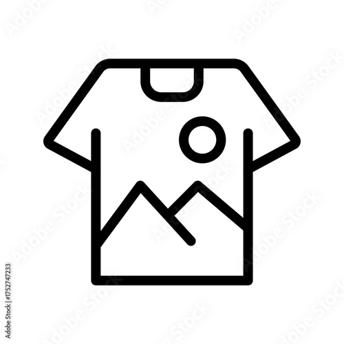 T-Shirt Line Icon Minimal Clothing and Fashion Symbol for Apparel, Retail, and Casual Wear Concepts