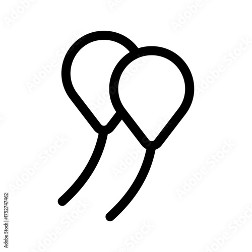 Two Balloons Icon Party Celebration Outline Vector