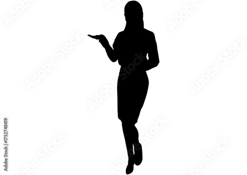 案内する女性のシルエット3