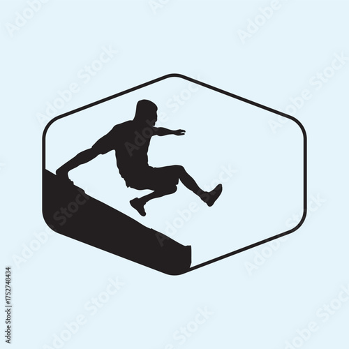 parkour style jumping illustration for logo vector image