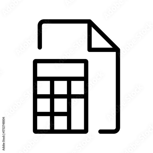 Calculator with Document Icon Billing, Accounting & Budget Outline Vector