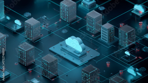 Cloud computing revolution data management in modern technology digital environment high-tech perspective