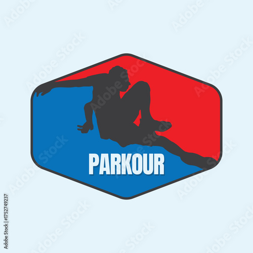 parkour style jumping illustration for logo vector image
