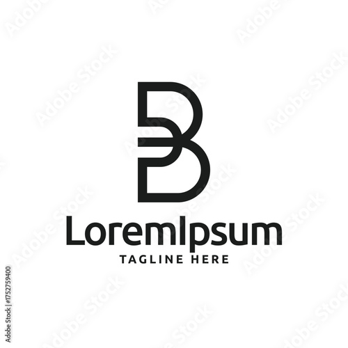letter b monogram logo icon