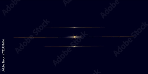 Abstract golden laser beam. Transparent isolated on black background. Vector illustration. lighting effect. directional spotlight. Eps 10
