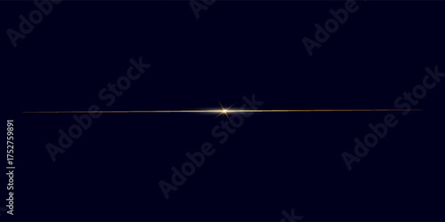 Abstract golden laser beam. Transparent isolated on black background. Vector illustration. lighting effect. directional spotlight. Eps 10