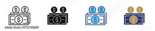 Money  Icon Set Multiple Style Collection