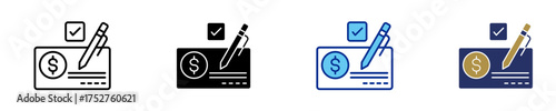 Bankbook  Icon Set Multiple Style Collection